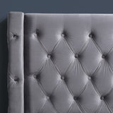 Transitional Velvet Platform, King in Grey - detail view