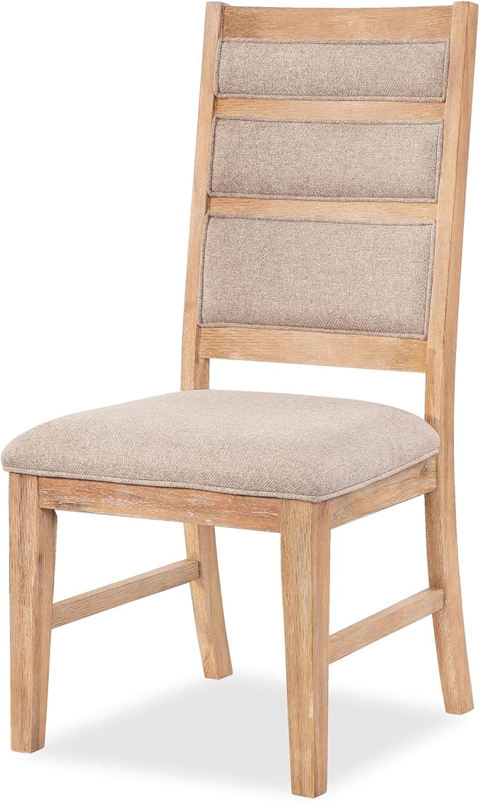 Katrina 7 Piece Contemporary Marble Top Dining Set with 6 Beige Upholstered Chairs