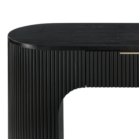 Quintet 60" Wide Mid-Century Modern Fluted 2-Drawer Computer Desk - room setting