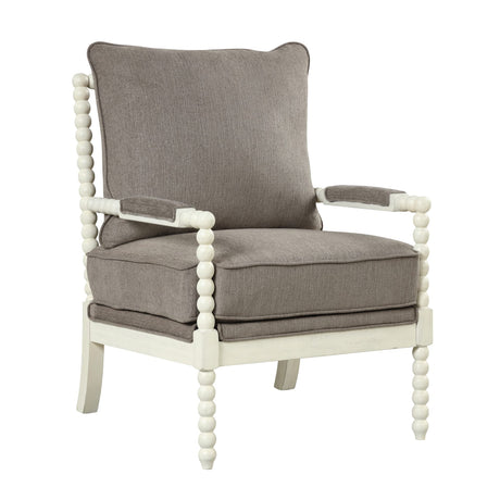 Hanako Accent Chair in Taupe And Off White