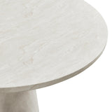 Vyn 48" Modern Round Dining Table Concrete Tavertine Finish - room setting
