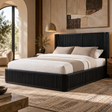 Quintet 5-Piece Modern Mid Century Fluted Bedroom Furniture Set - Black, California King – Black