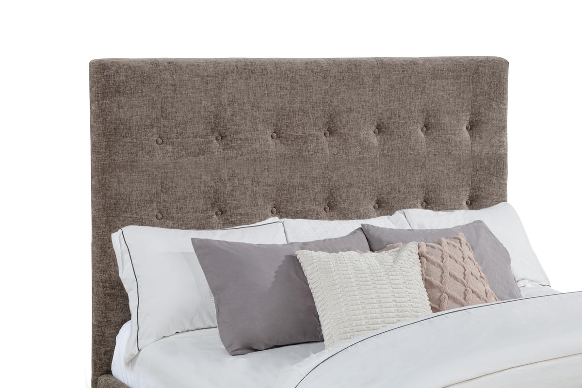 Umeria Upholstered Bed Frame with 53" Tall Headboard, King, Button Tufted Headboard and Footboard… - angle view