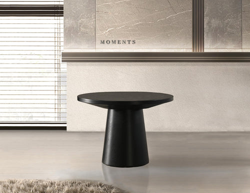 Terra 22" Round Pedestal End Table in Ebony Black