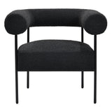 Melvin Contemporary Boucle Fabric Accent Black Legs, 1 Chair - detail view