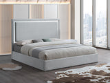 Denver Modern Upholstered Platform Bed Frame, Queen, Contemporary Bedroom Collection in Gray Cloud - front view
