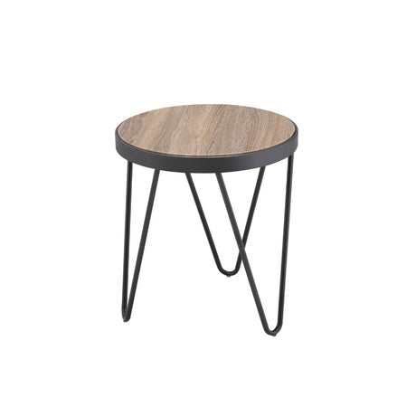 Bage Industrial Round Coffee & End Table