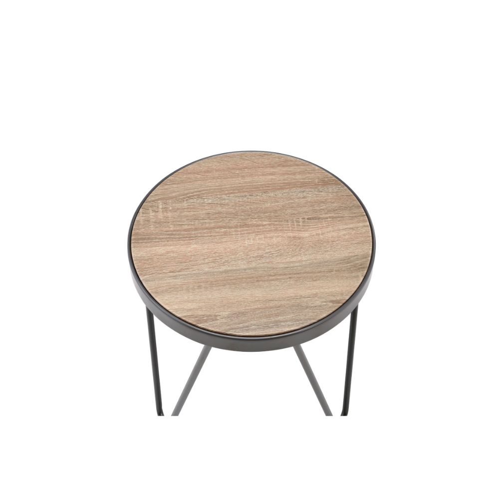 Bage Industrial Round Coffee & End Table