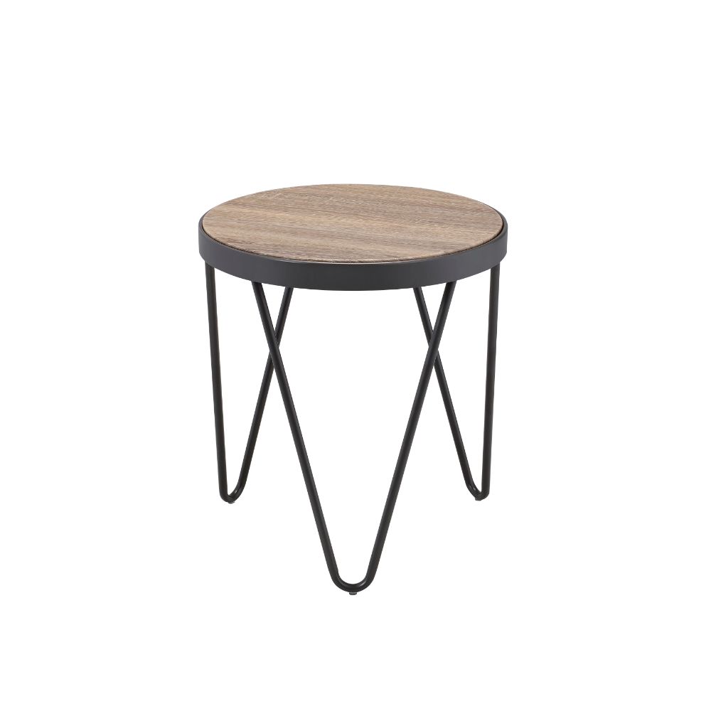 Bage Industrial Round Coffee & End Table