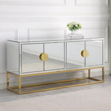 Tessa Mirrored Sideboard with Gold Base