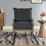 Hanako Accent Chair in Charcoal And Antique Grey - angle view