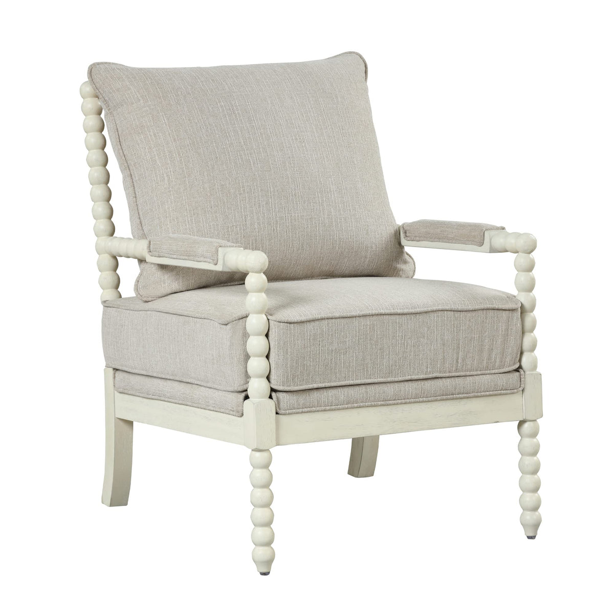 Hanako Accent Chair in Beige And Off White