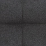 Ctoria Queen Burlap Bed Frame with 30" Curved Block-Style Headboard, Low Profile in Grey - close-up