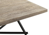 Manhattan 7-Piece Transitional Rectangle Dining Set, Dining Room Furniture in White Oak/ Black - detail view