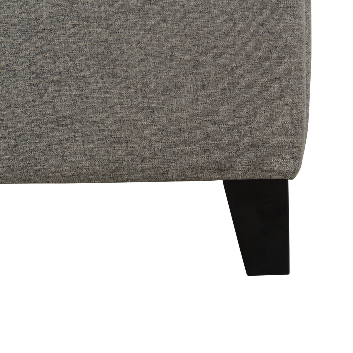 Tufted Panel Upholstered Bed in Gray with Black Wood Legs – image 6