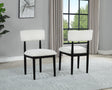 Yvetta Upholstered Cushion Fabric Mid-Century Modern Dining Chairs - front view