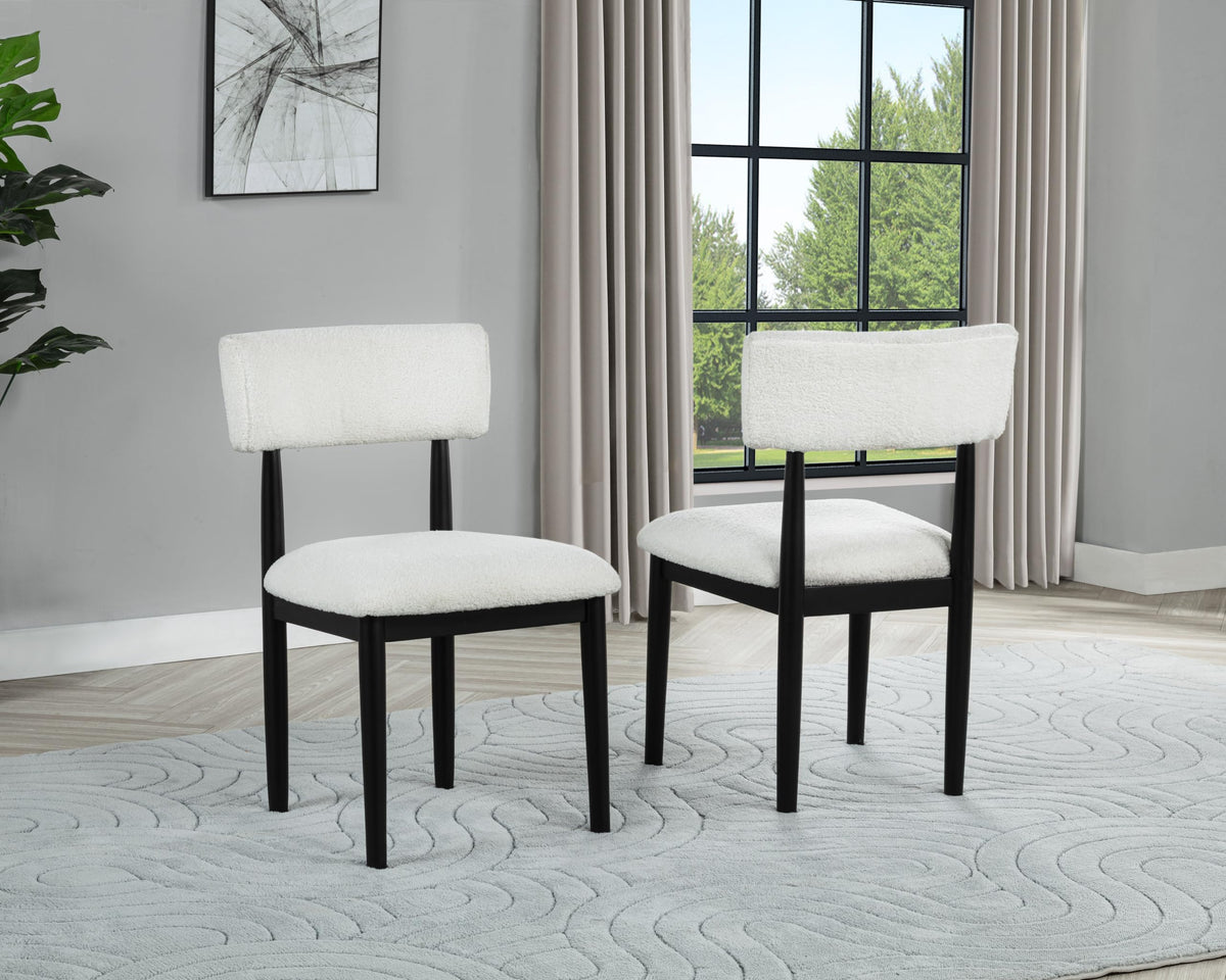 Yvetta Upholstered Cushion Fabric Mid-Century Modern Dining Chairs - front view