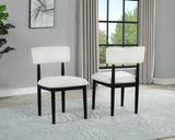 Yvetta Upholstered Cushion Fabric Mid-Century Modern Dining Chairs - front view