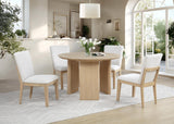 al Ash Veneer Wood Fluted Tripod Base Kitchen Room Furniture Stationary Set (DT256LO5)