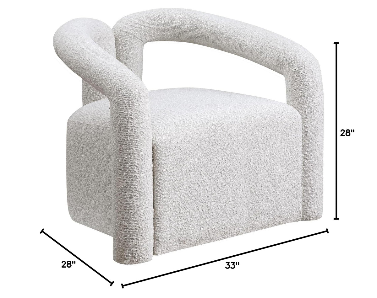 Addie Accent Chair in Cream - side view