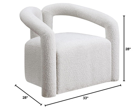 Addie Accent Chair in Cream - side view