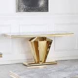 Chihiro Sofa Table in Gold - front view