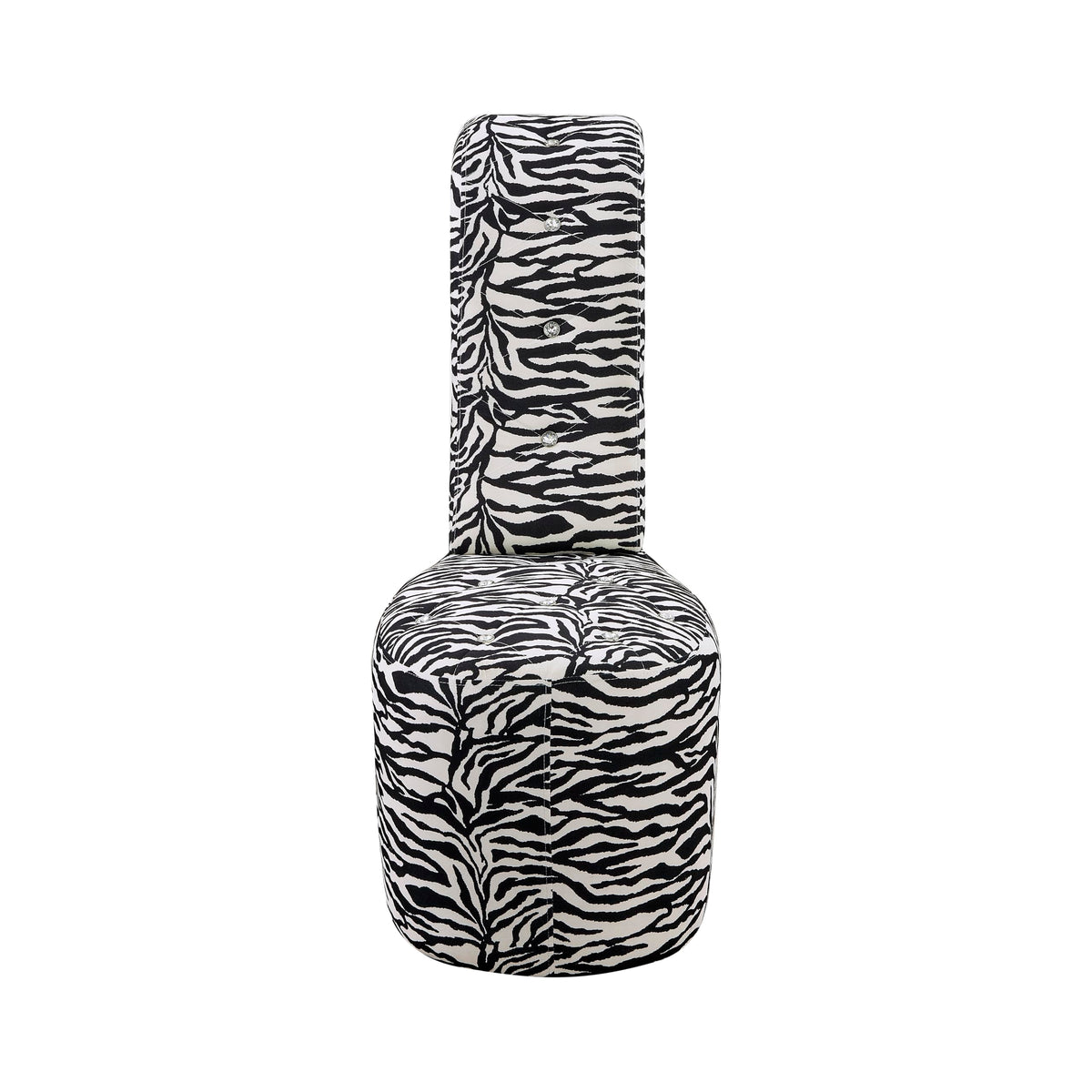 Tristam 40" Modern Glam High Heel Lounge Chair in Zebra - detail view