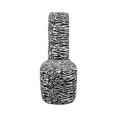 Tristam 40" Modern Glam High Heel Lounge Chair in Zebra - detail view