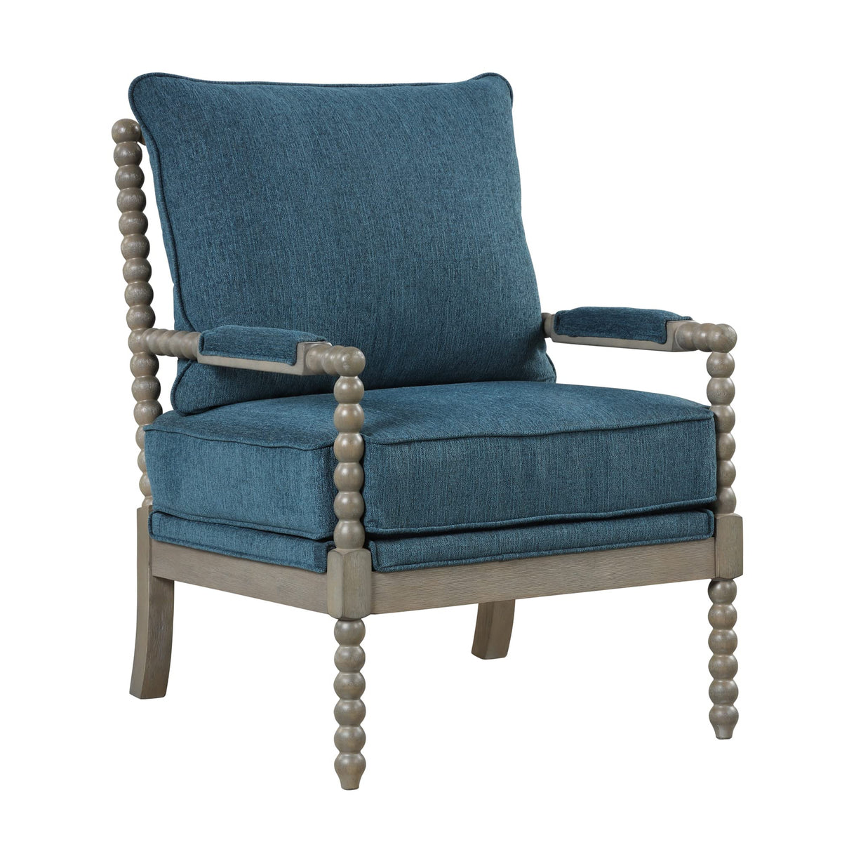 Hanako Accent Chair in Blue And Antique Grey