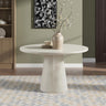 Vyn 48" Modern Round Dining Table Concrete Tavertine Finish - front view - Cloud
