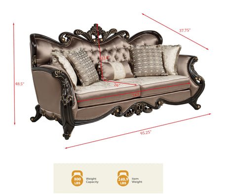 Tlerra Victorian Classic Living Room Sofa - side view