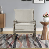 Hanako Accent Chair in Beige And Antique Grey - angle view