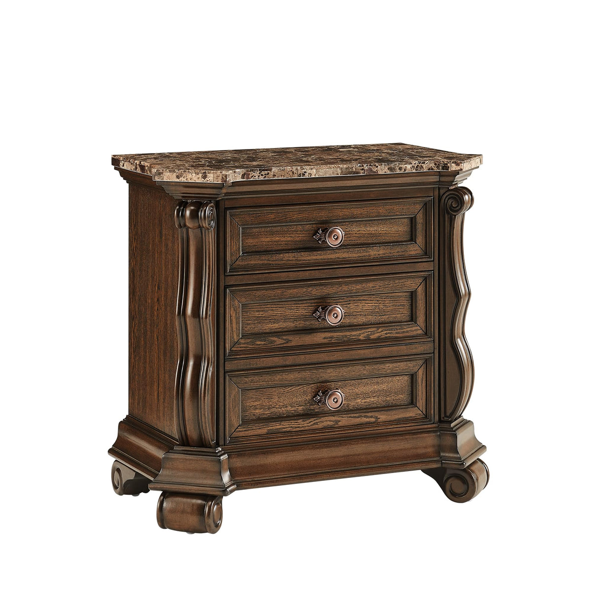 Belvedere 32.5" Wide 2-Drawer Traditional Nightstand in Dark Cherry