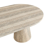 Vyn 78" Modern Oval Dining Table Concrete Tavertine Finish - room setting