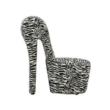 Tristam 40" Modern Glam High Heel Lounge Chair in Zebra - angle view