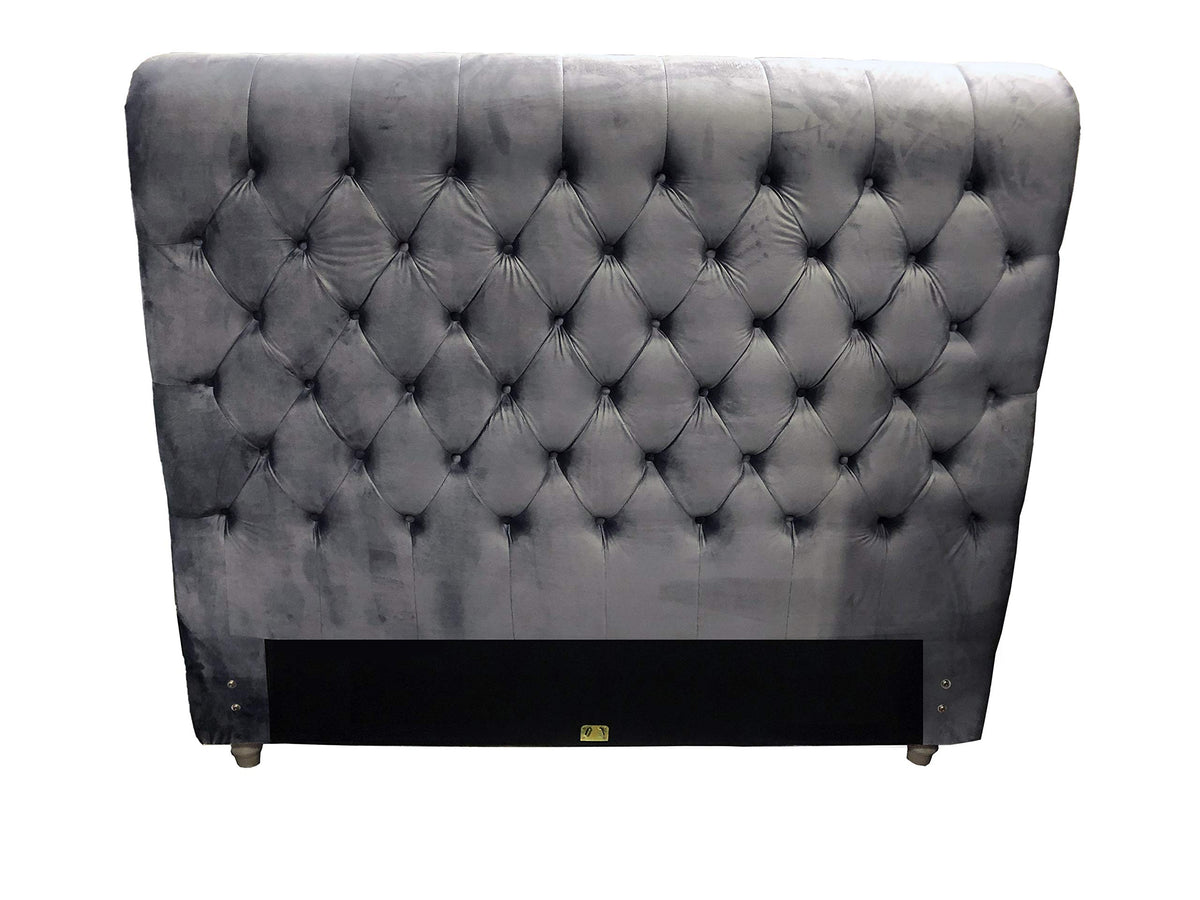 Jean-Carrie Upholstered Sleigh Bed King Grey - detail view