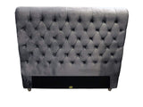 Jean-Carrie Upholstered Sleigh Bed King Grey - detail view