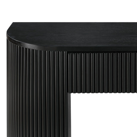 Quintet 52" Wide Mid-Century Modern Fluted Console Table - angle view