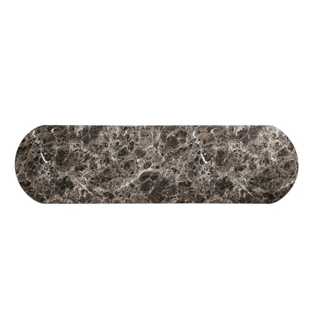 Trandell 65" Wide Modern Glam Faux Marble Top 6-Drawer Dresser - close-up