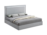 Denver Modern Upholstered Platform Bed Frame, Queen, Contemporary Bedroom Collection in Gray Cloud