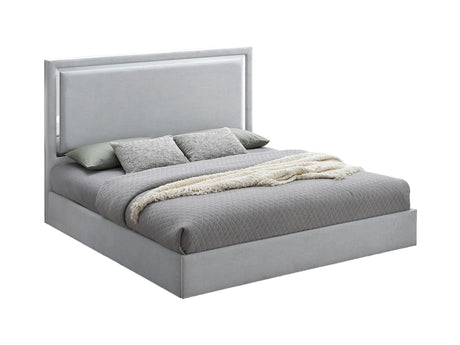Denver Modern Upholstered Platform Bed Frame, California King, Contemporary Bedroom Collection in Gray Cloud
