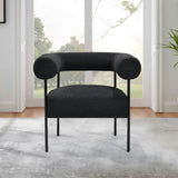 Melvin Contemporary Boucle Fabric Accent Black Legs, 1 Chair - angle view