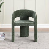Cecile Contemporary Accent, Soft Chenille Fabric Upholstered in Green - angle view