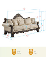Tlerra Victorian Classic Living Room Sofa - side view