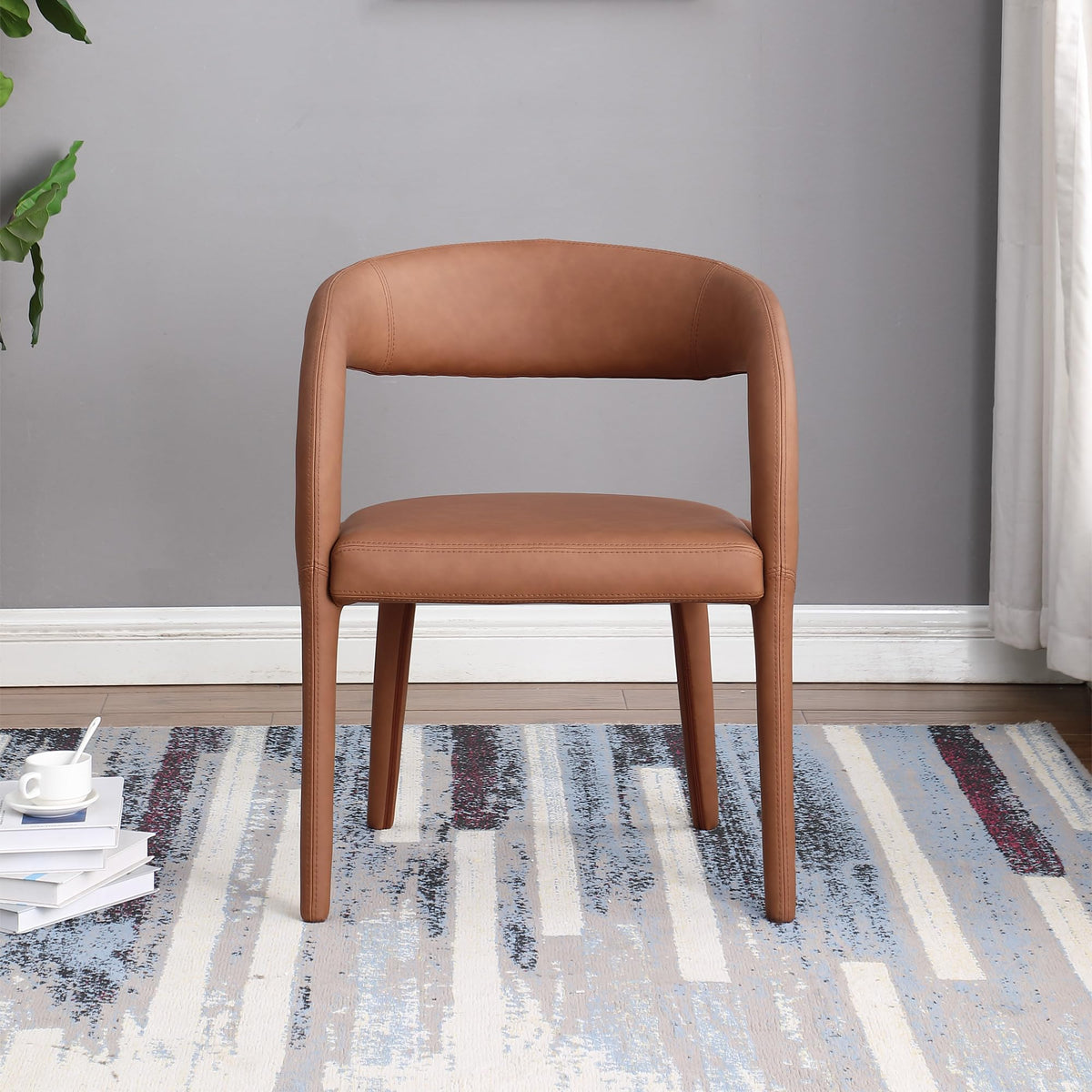 Conan Dining Chair in Cognac - angle view