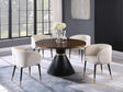 Henrietta Mid Century Modern Velvet Dining Chair, Barrel Back in Cream - front view