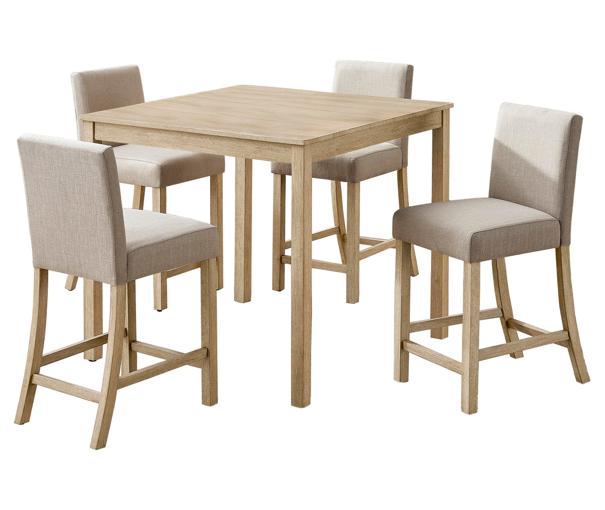 Corondo Square Mid-Century Modern 5-Piece Counter Height Set