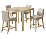 Corondo Square Mid-Century Modern 5-Piece Counter Height Set