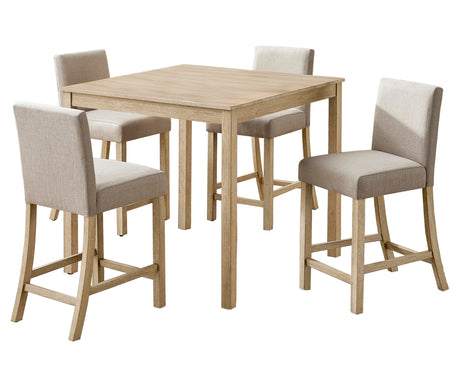 Corondo Square Mid-Century Modern 5-Piece Counter Height Set