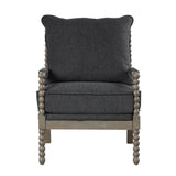 Hanako Accent Chair in Charcoal And Antique Grey - detail view